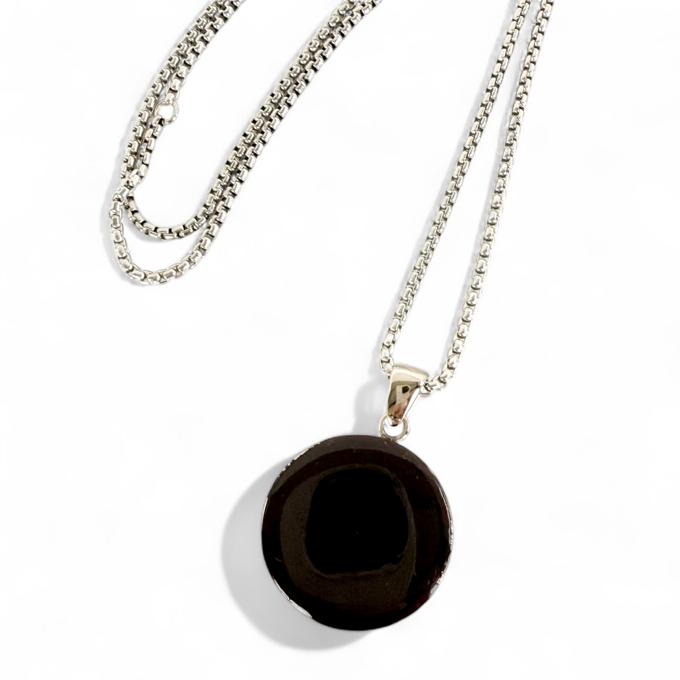 Round Necklace - Plum - Silver