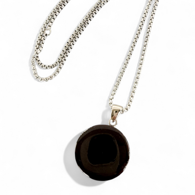 Round Necklace - Plum - Silver