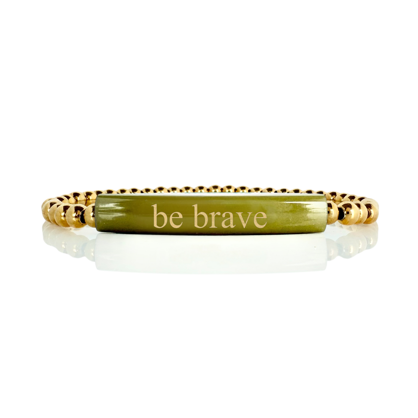 Be Brave - Kelly Engraved Olive Green Plate