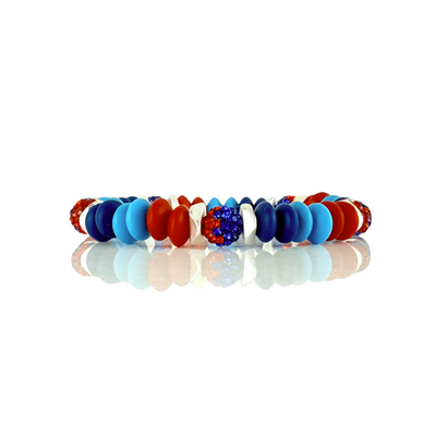 Varsity Blue, Red & Sky Blue - Silver