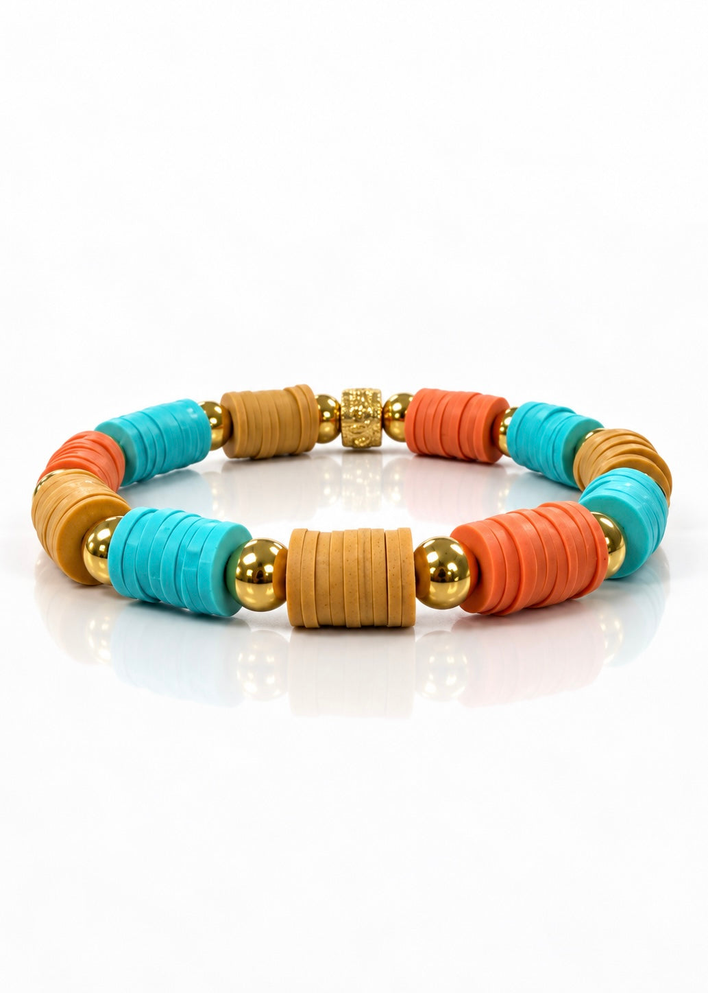 The Molly - Colorblock Turquoise/ Coral/ Sand