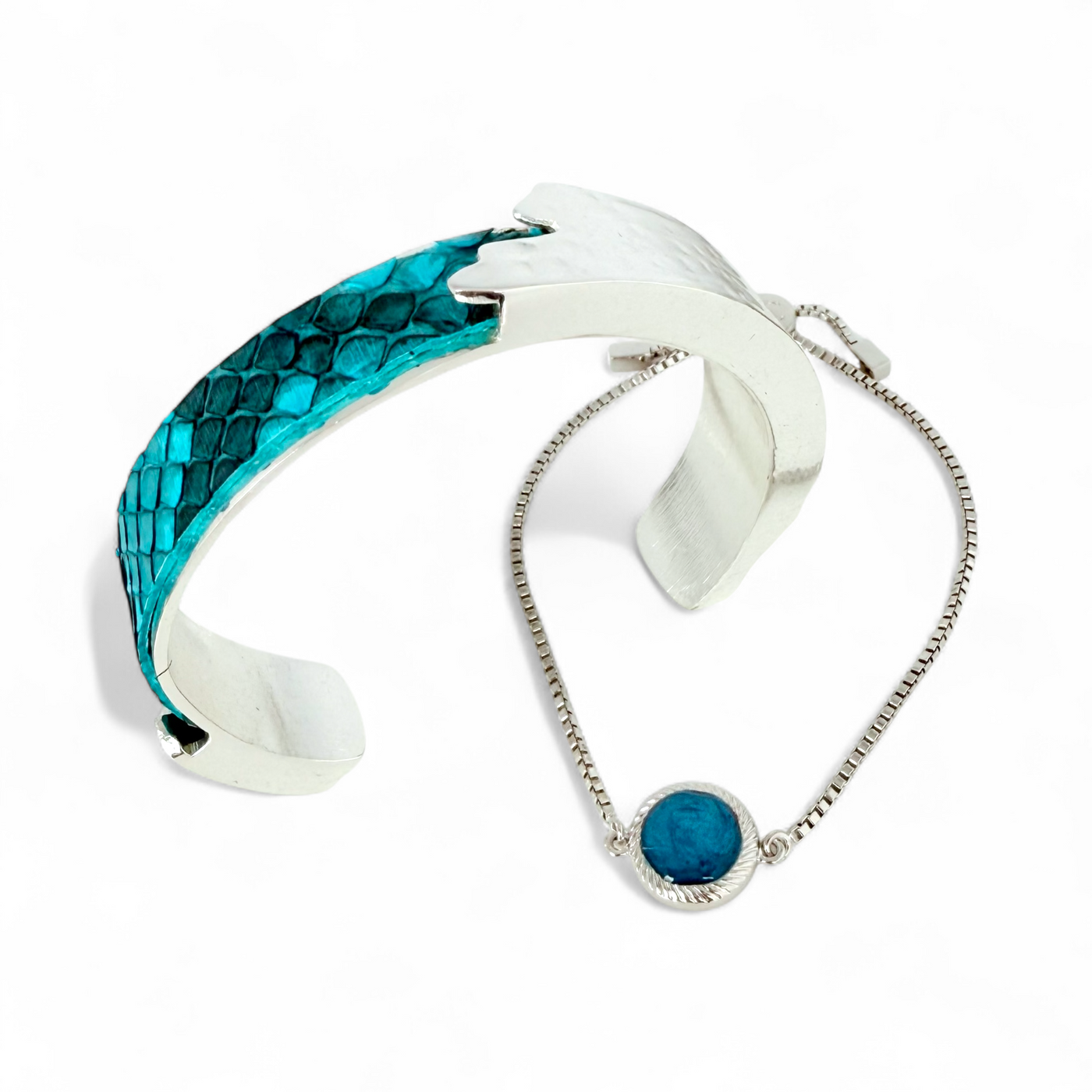 Olivia Marie - Pearlized Turquoise Gold/.5 Dallas Turquoise Python Duo - Silver