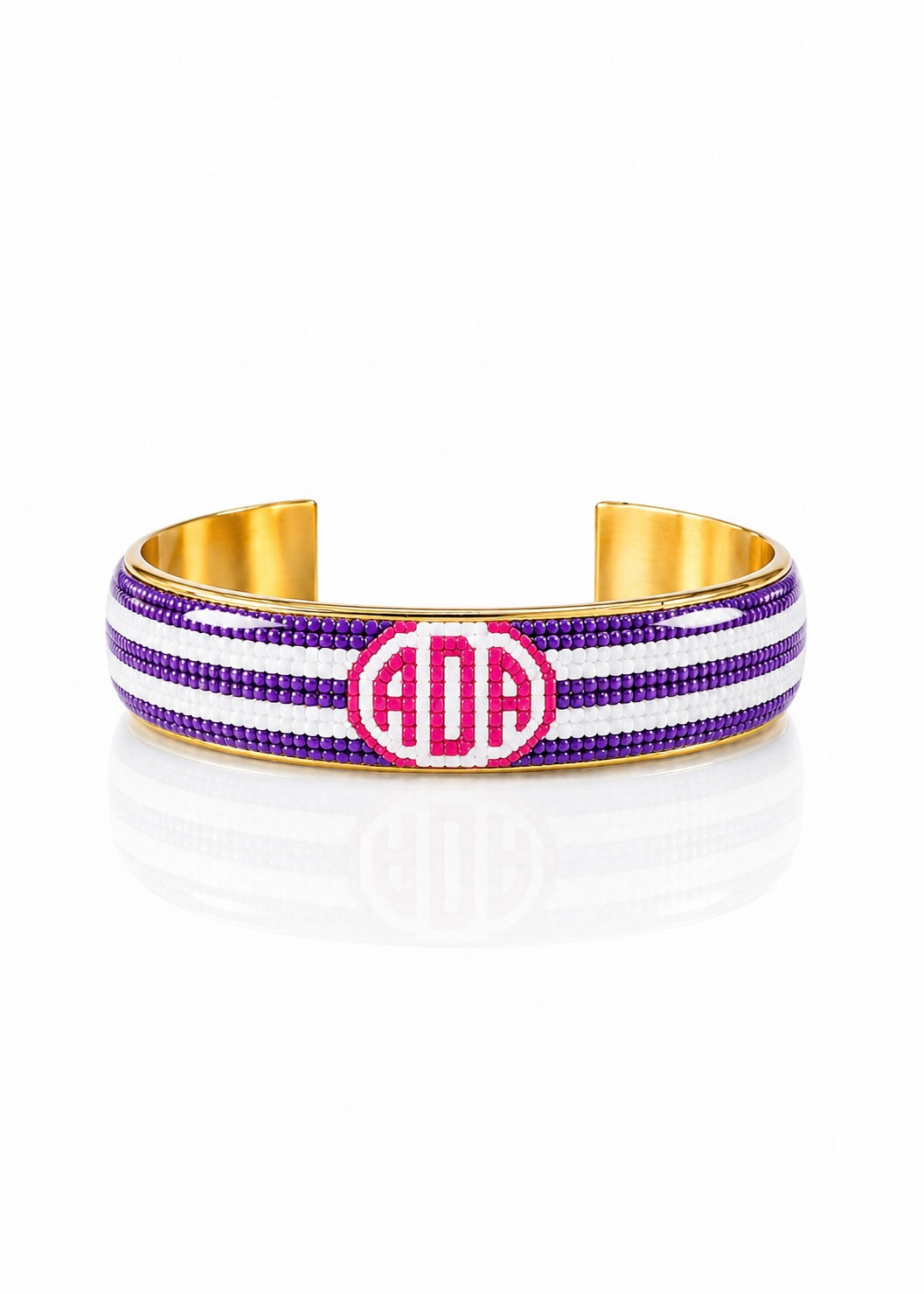 Art Deco Monogram - Horizontal Stripes Purple