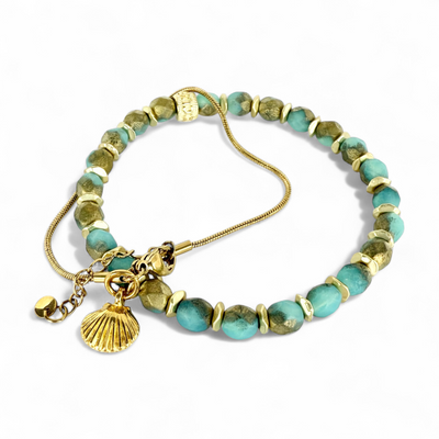 Atlantic Bay Shell Charm Bracelet - Gold