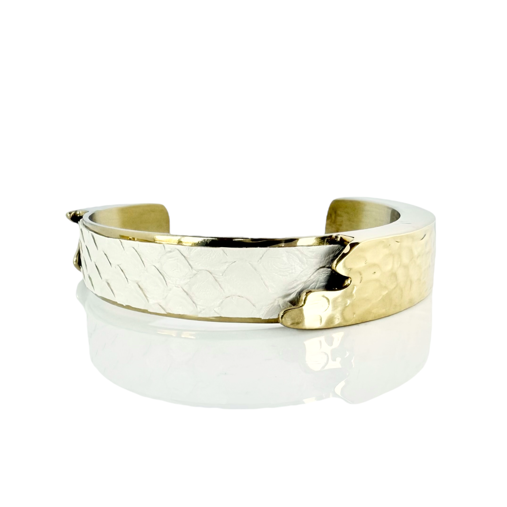 Dallas .5 Python Cuff - Soft White - Gold – Rustic Cuff
