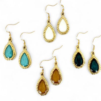 Frances Earrings - Seaglass - Gold
