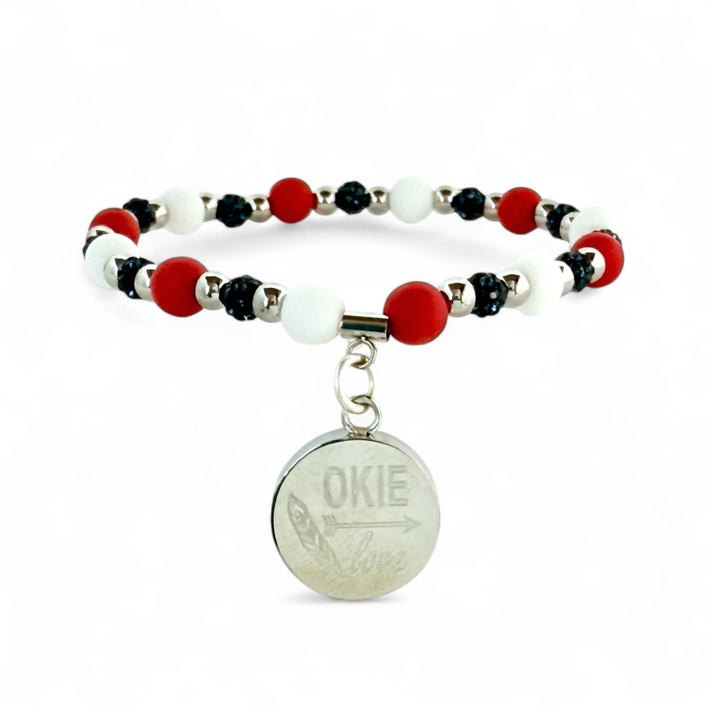 OKIE love Arrow Feather Silver - Red, White, and Blue