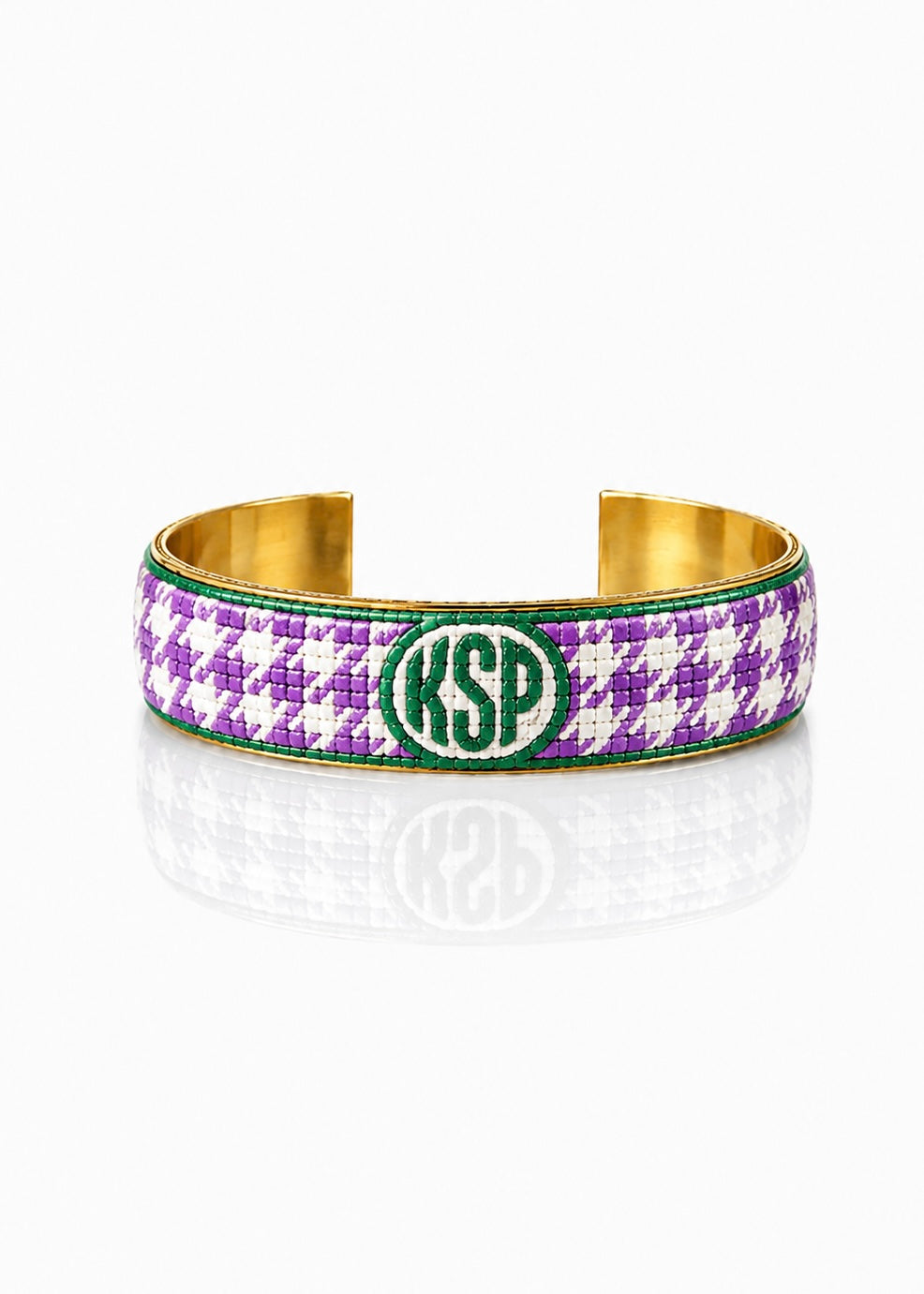 Art Deco Monogram - Houndstooth Purple