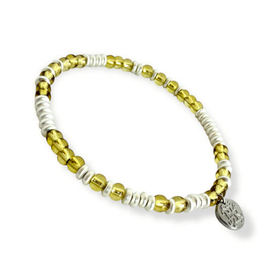 Mary Kate - Light Yellow with Silver
