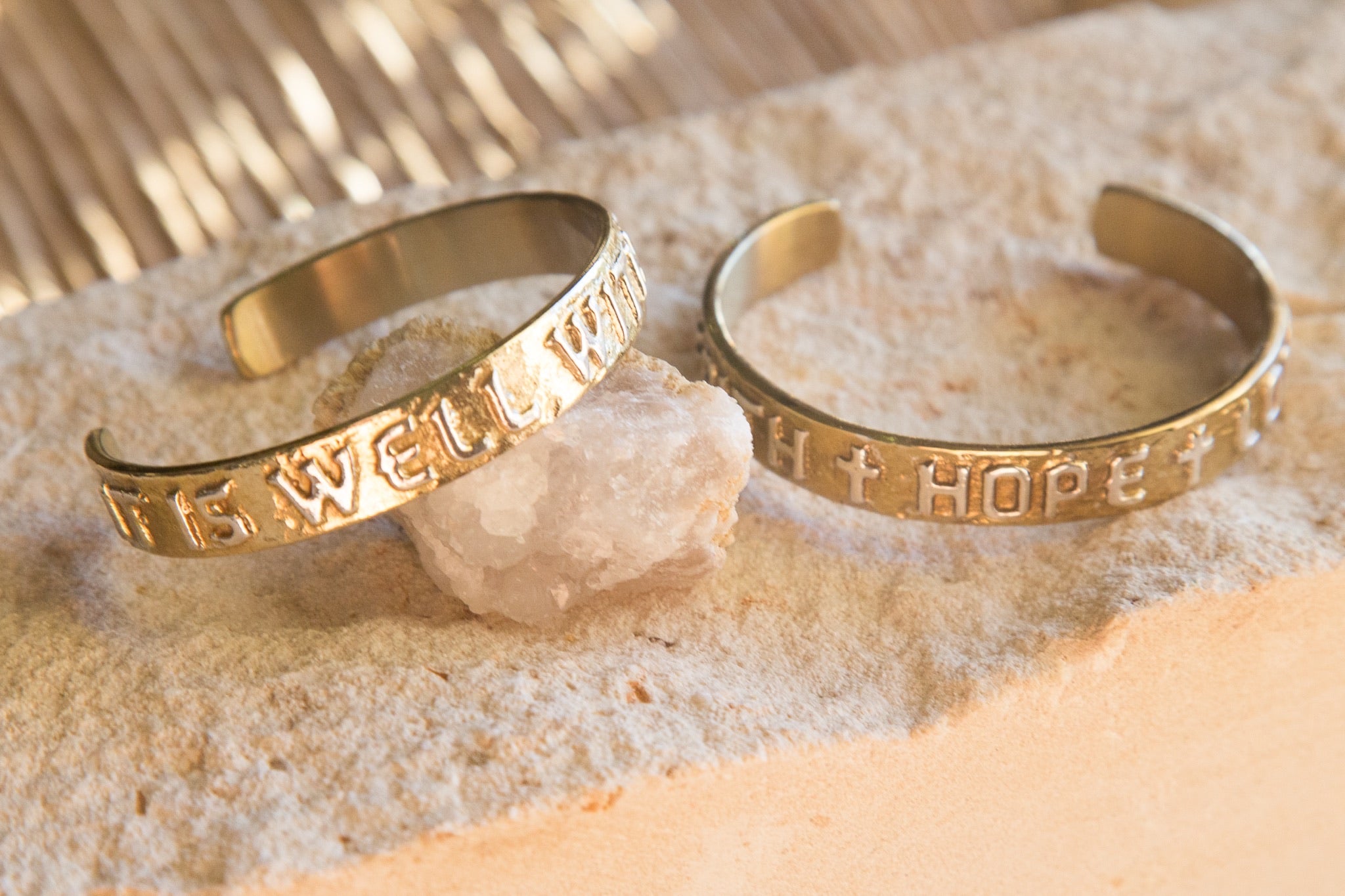 Never Give Up .5 inch Gold Cuff