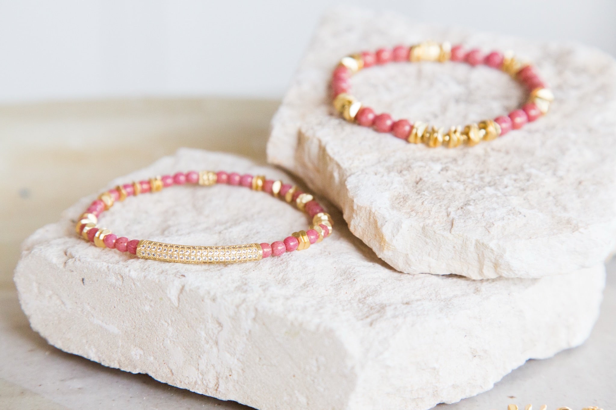 Sweetheart Pink Gold Pave Bar