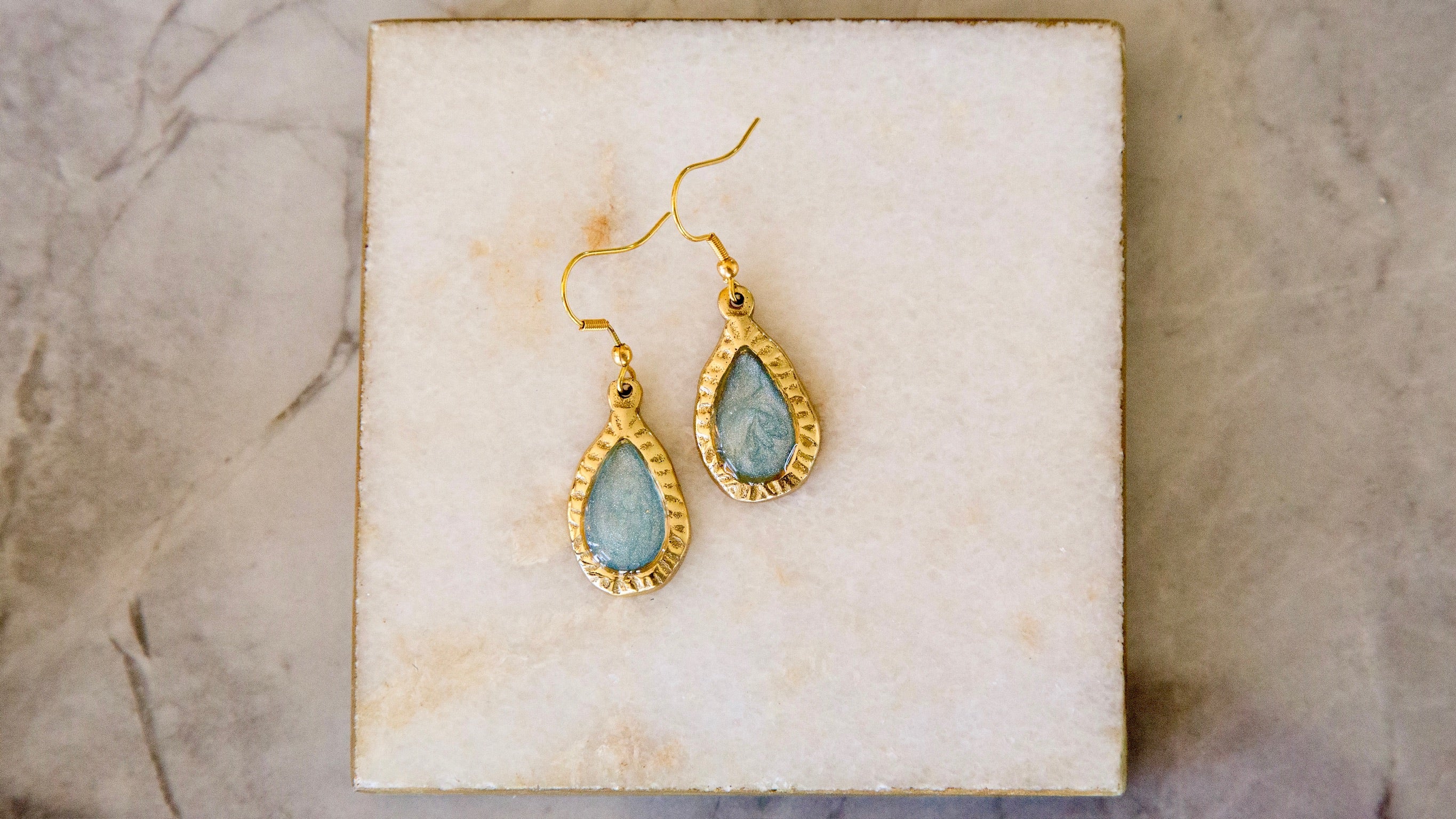 Telluride Frances Sky Blue Earrings - Gold