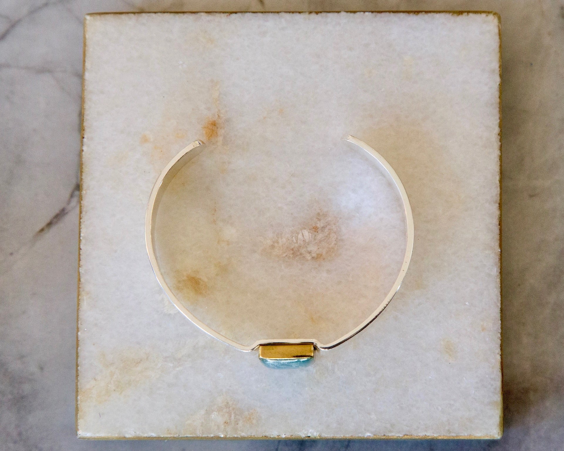 Aspen Silver .5 Inch Square - Sky Blue