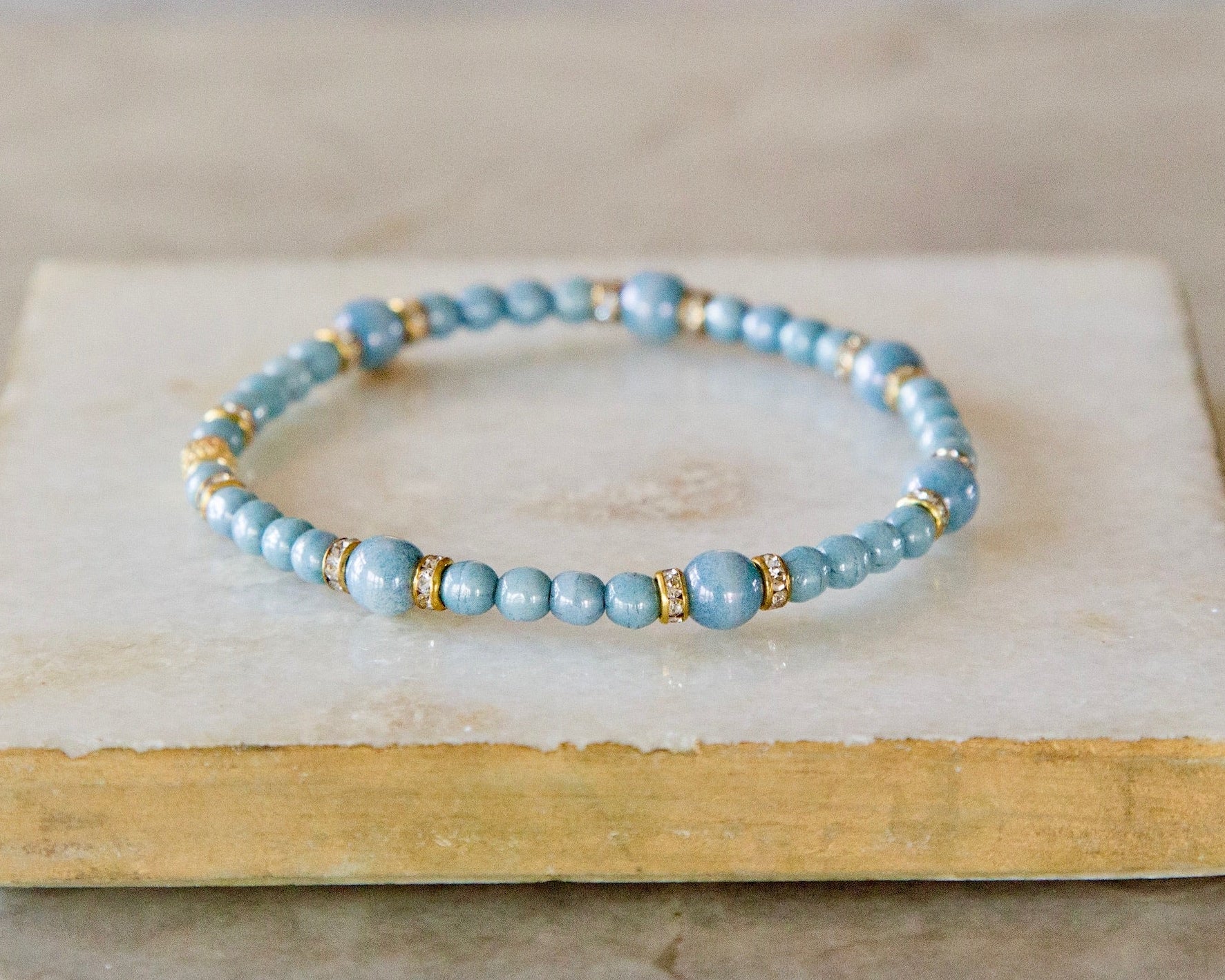 Telluride Alternating Sky Blue Pavé Gold