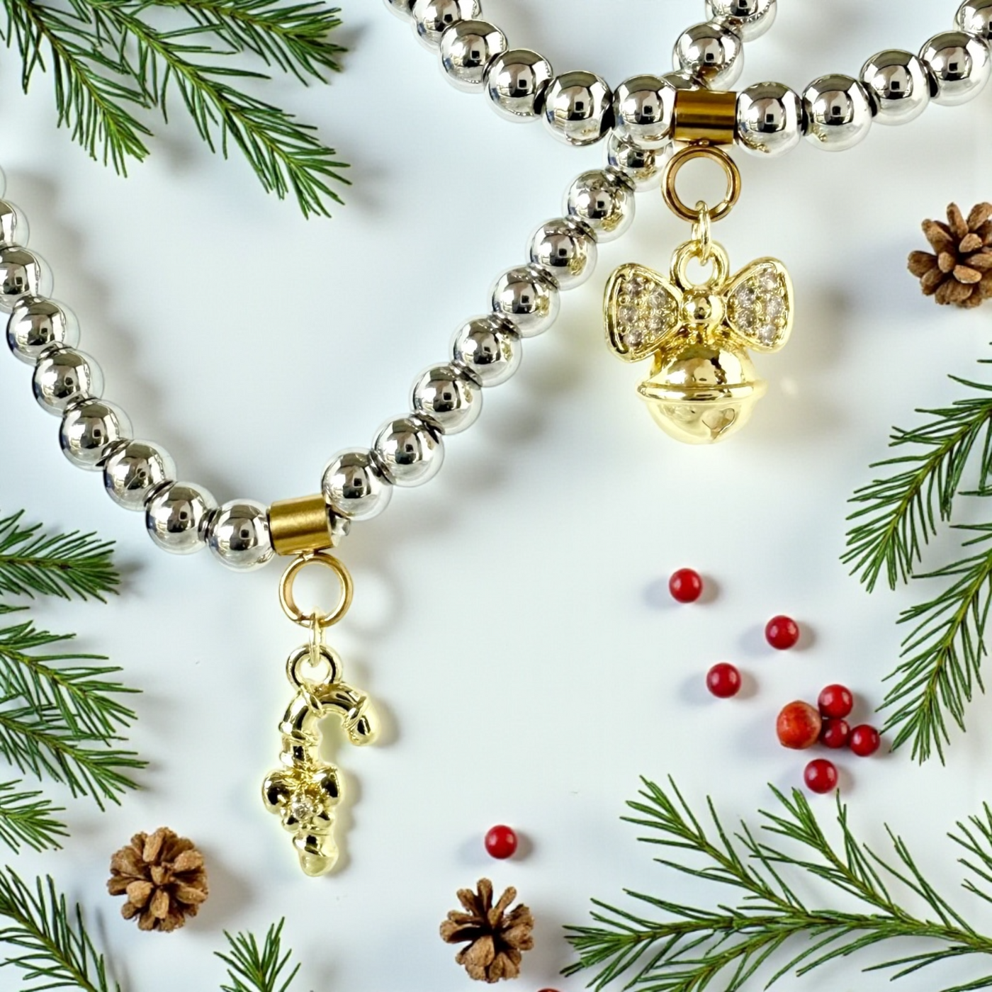Day 3: Mini Pavé Jingle Bell Charm - Gold + Santa Pouch
