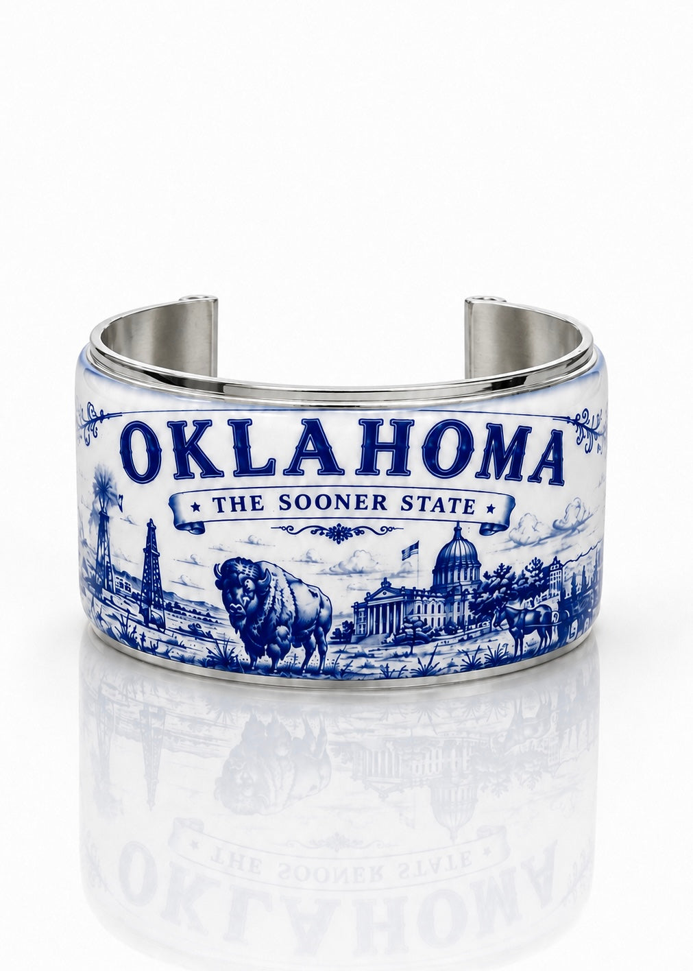 Art Deco  - Oklahoma Blue Toile (Silver)