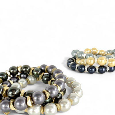 Boleyn Pearl - Hematite - Gold