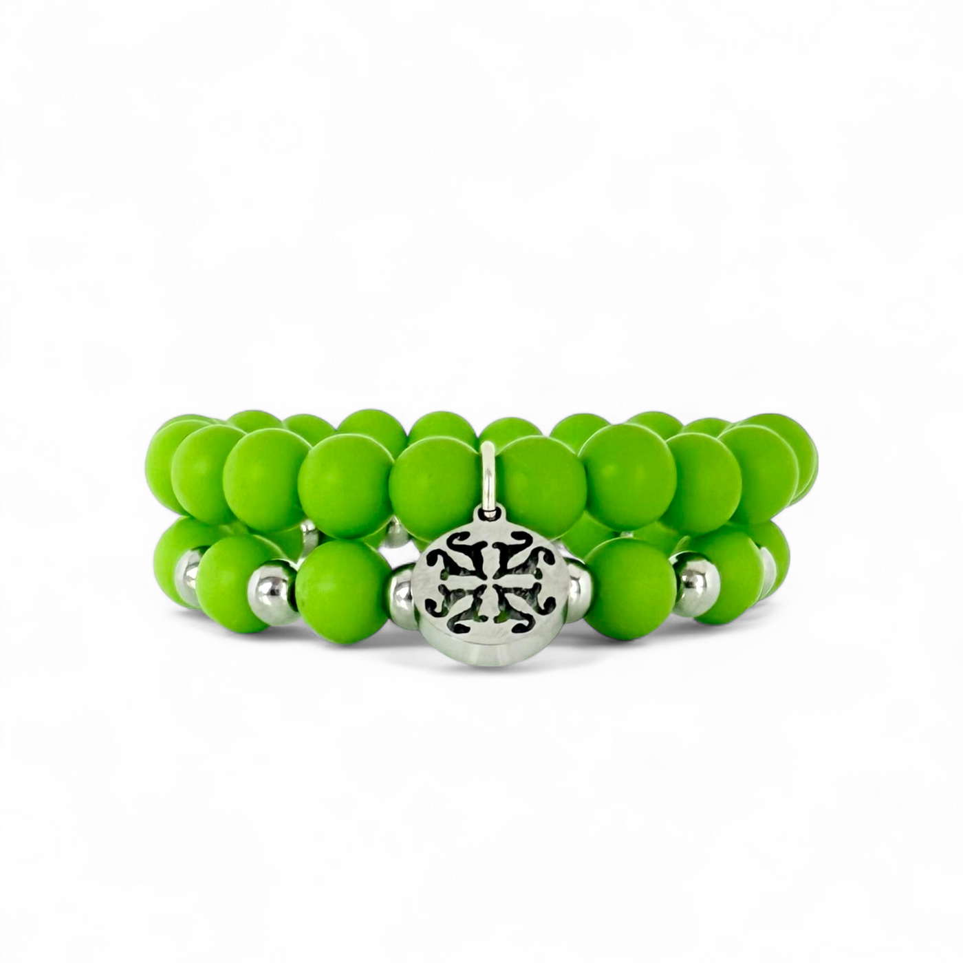 Erin and Catherine Duo - Lime Green - Silver