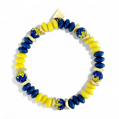 Varsity Deep Blue & Yellow - Gold