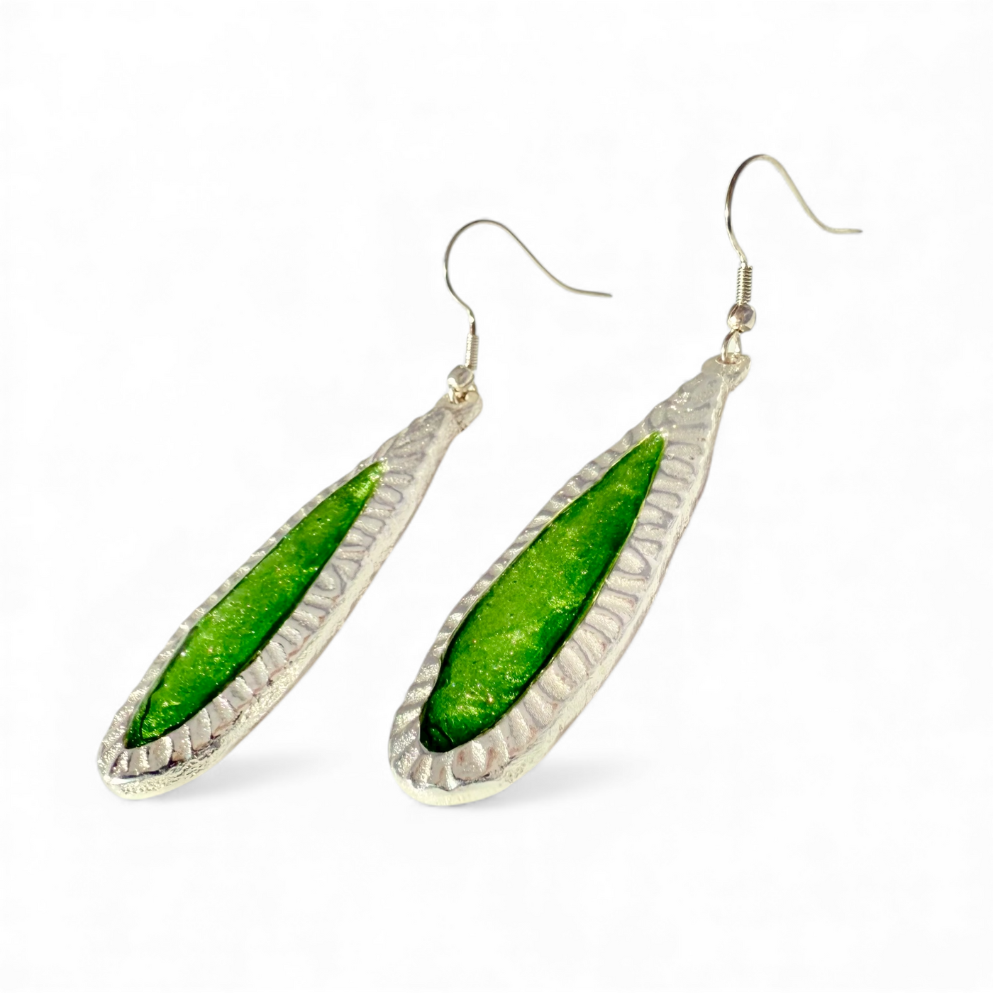 Elongated Earrings - Enchanted Green