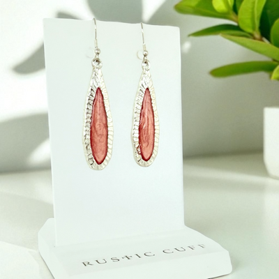 Elongated Earrings - Papaya - Silver