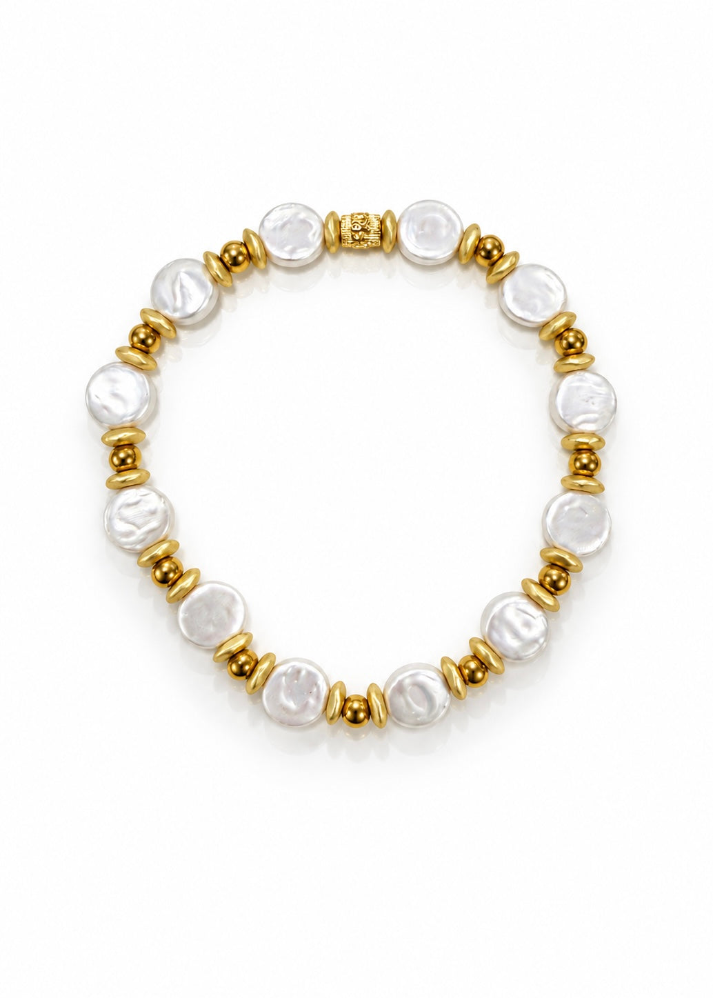 Coin Pearls with Gold Spacers