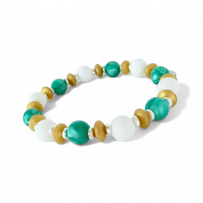 Rachel - Turquoise - White - Pearlized Gold
