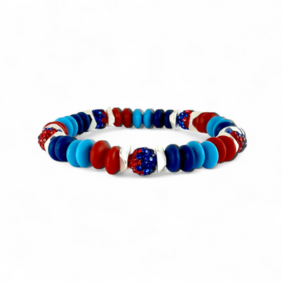 Varsity Blue, Red & Sky Blue - Silver