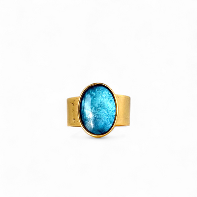 St. Tropez Oval Ring - Sea Glass - Gold