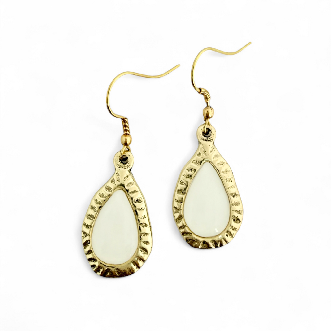 Frances Earrings - Soft White - Gold