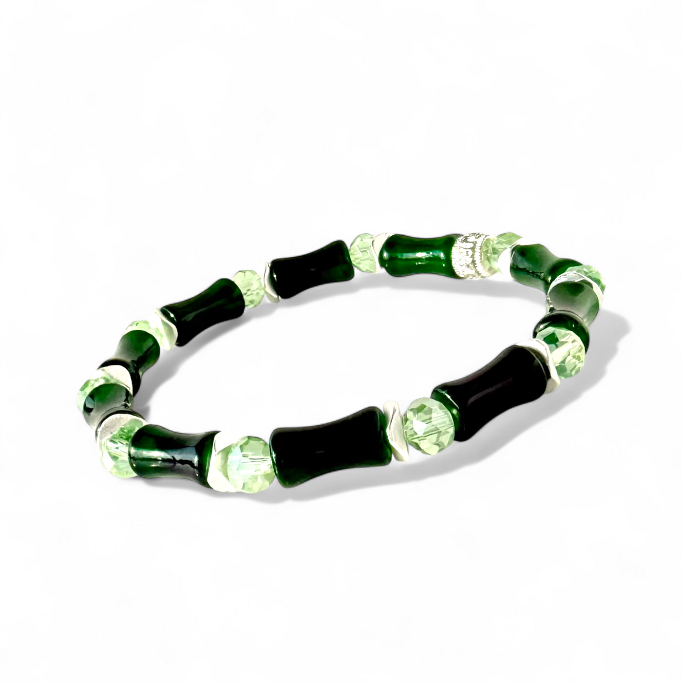 Bamboo Bling - Emerald & Light Green
