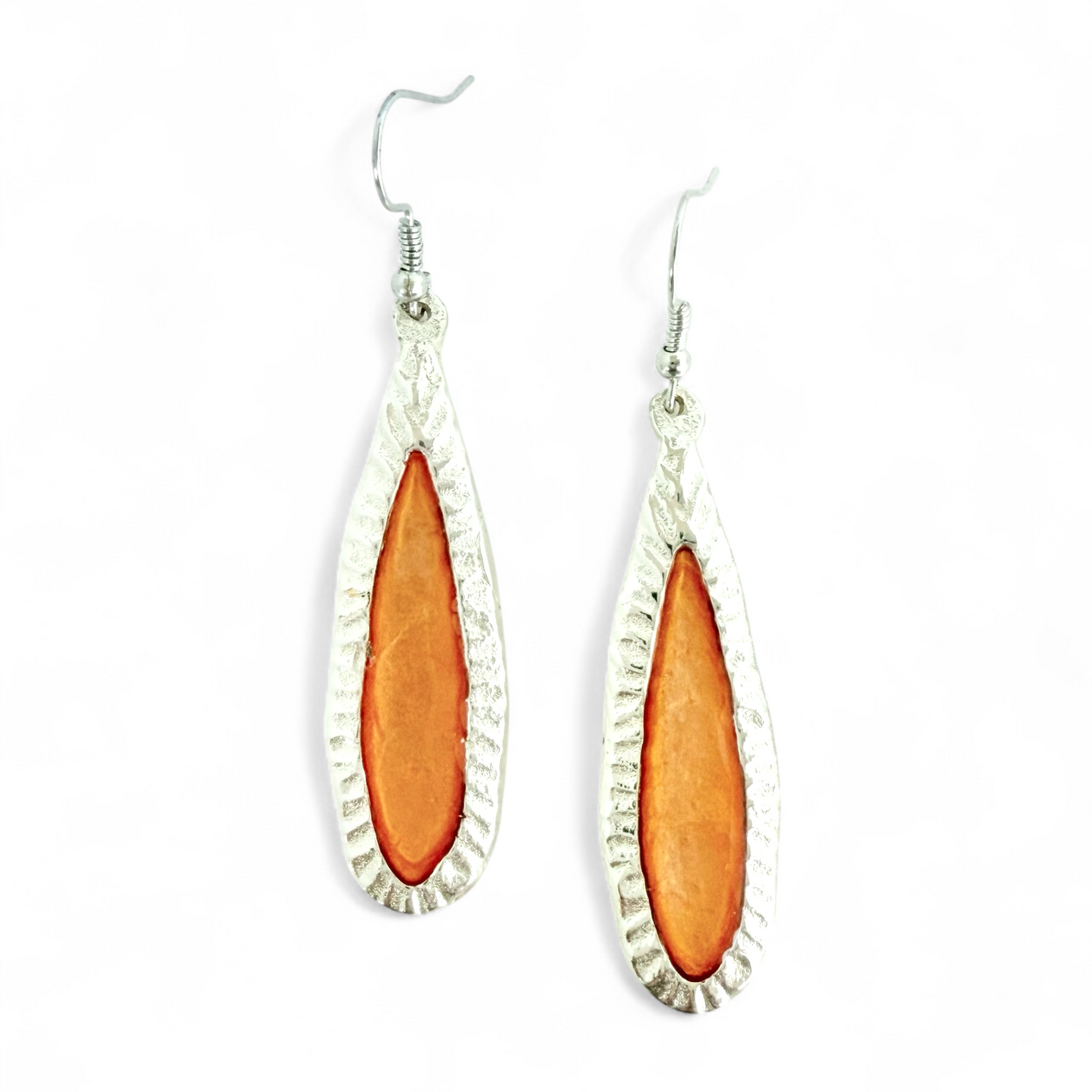St. Tropez Elongated Earrings - Melorange - Silver