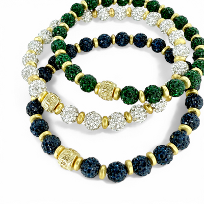 Emerson Lane Trio - Navy + Emerald + White with Gold