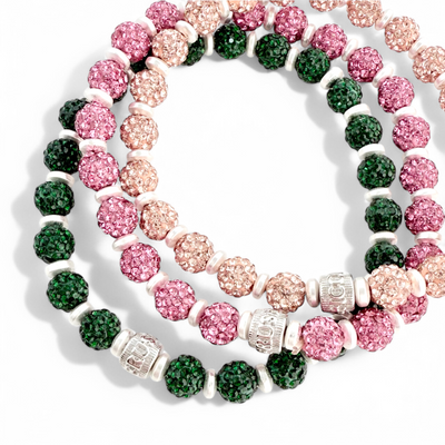 Emerson Lane Trio - Pink + Rose Gold + Emerald with Silver