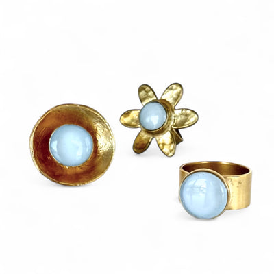 Round Ring - Periwinkle - Gold