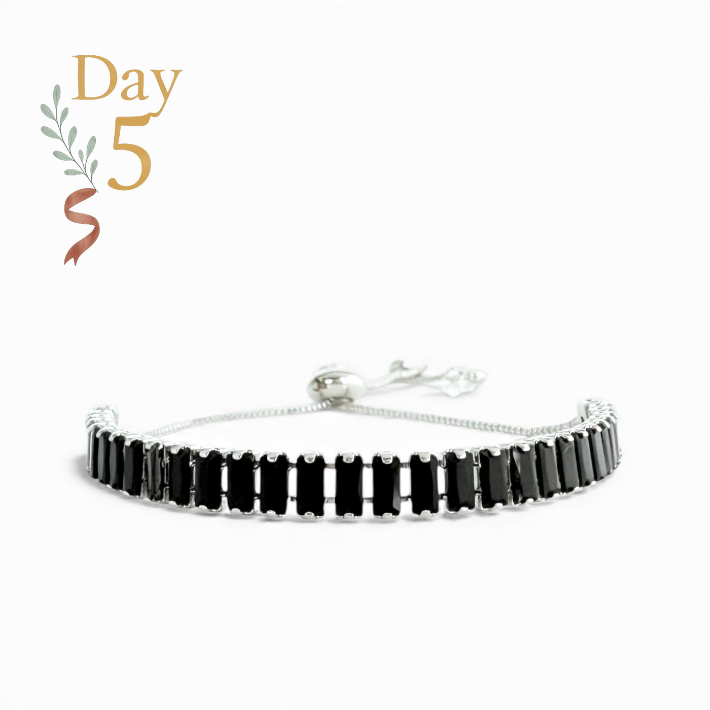 Day 5: Evert Baguette Cut - Slider - Black - Silver + Santa Pouch