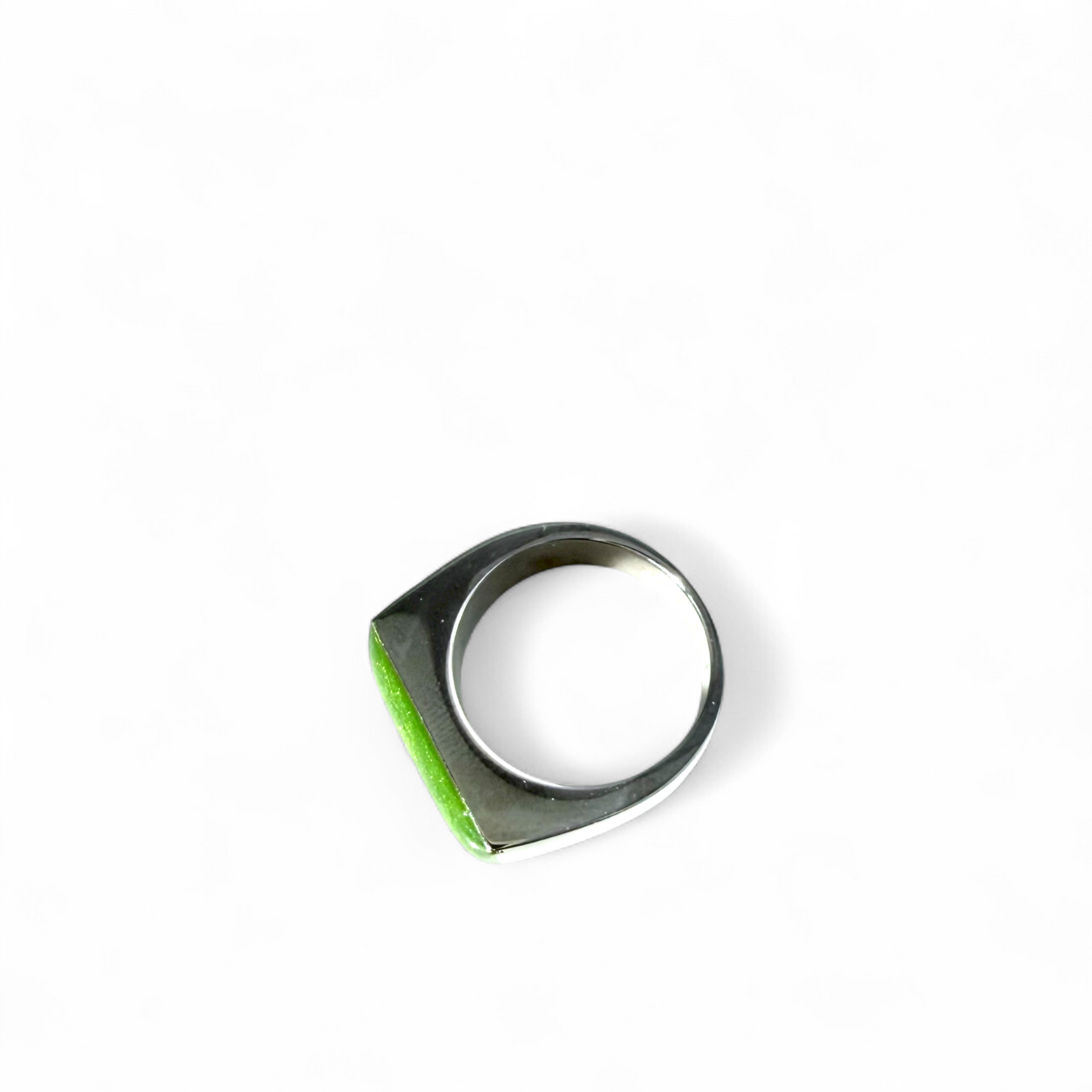 Enchanted Green Bar Ring - Silver