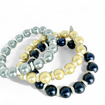 Boleyn Pearl - Navy -Silver