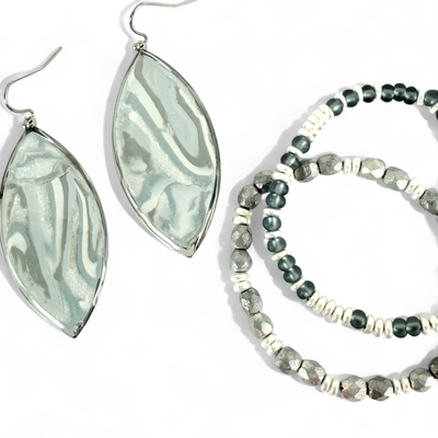 Marquise Graupel Earring - Silver