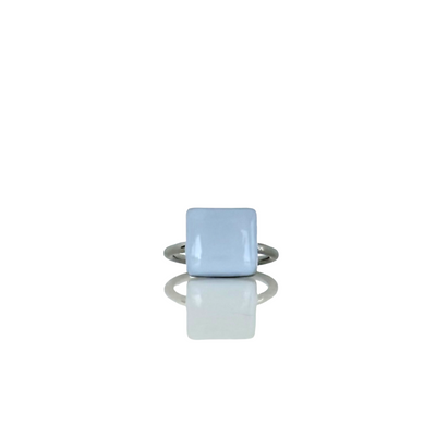 Periwinkle Square Ring - Silver
