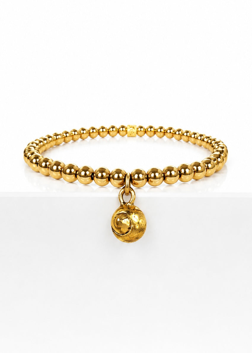 Gold 4mm Chloe Ann Snail Shell Charm, front view