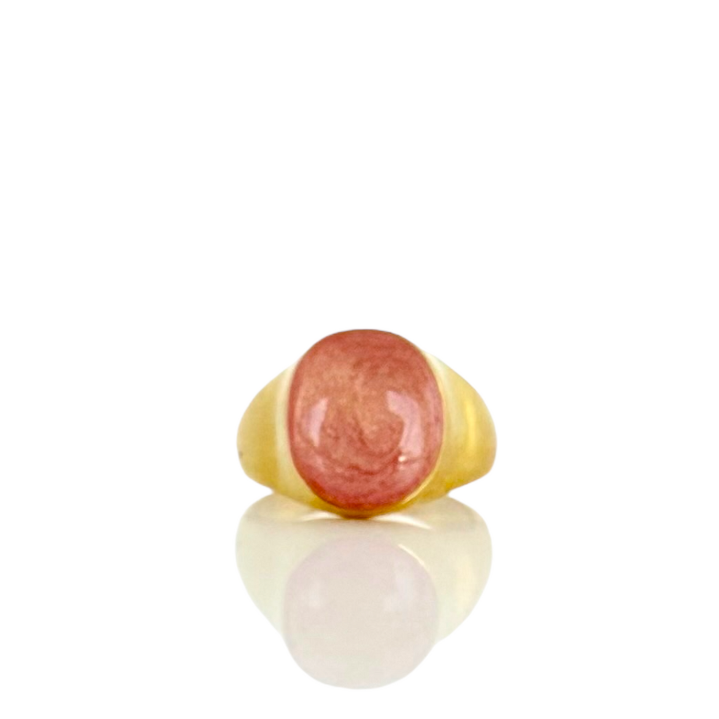Papaya Oval Domed Ring - Gold