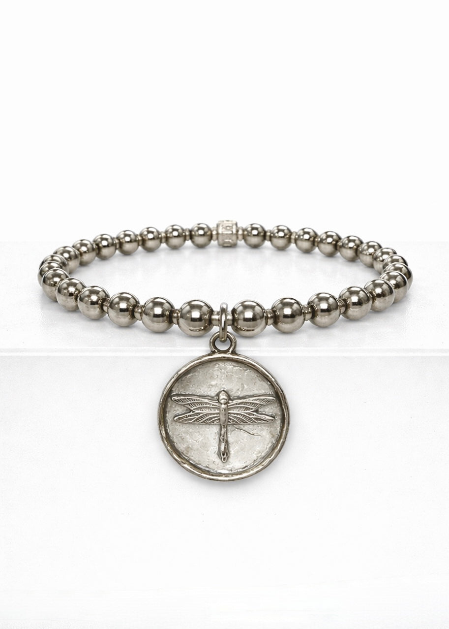 Silver Dragonfly Medallion