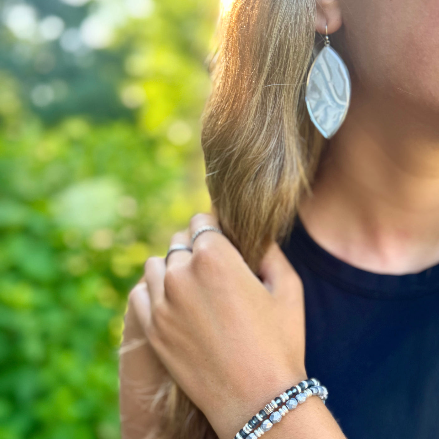 Marquise Graupel Earring - Silver