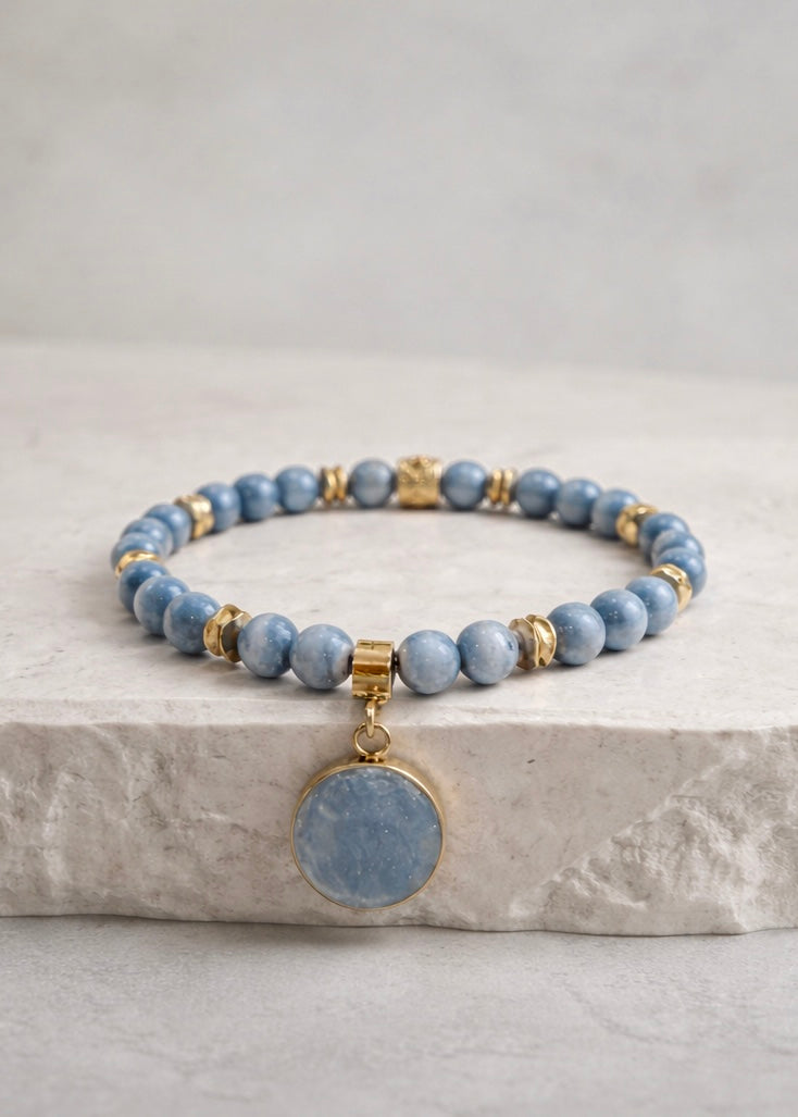 Summit - Slate Circle Pendant Gold