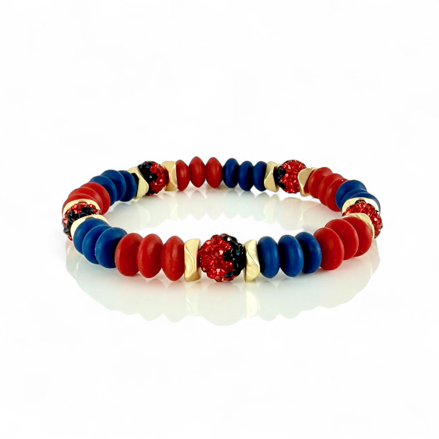 Varsity Deep Blue & Red - Gold