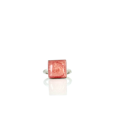 Papaya Square Ring - Silver
