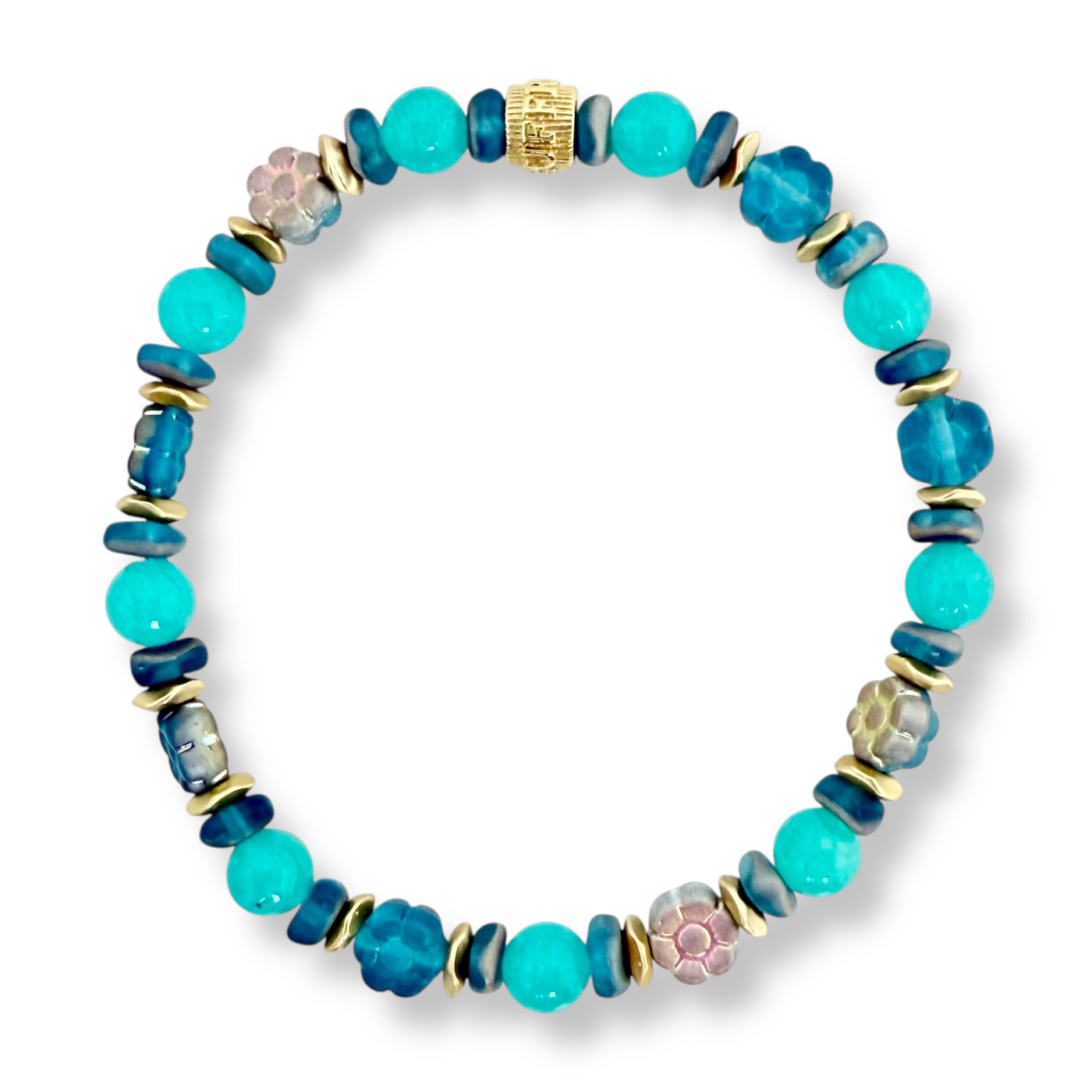 Mini Flowers Ocean Turquoise