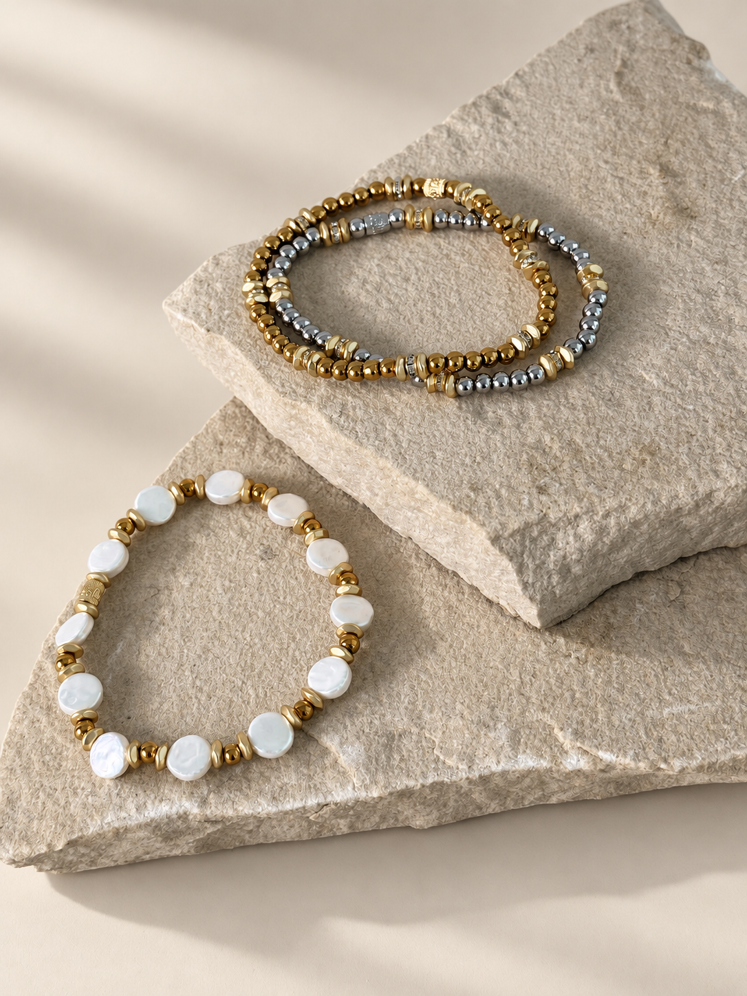 4mm Gold Beads with Pavé