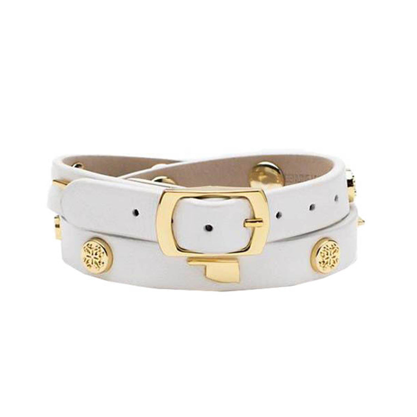 Macy Double Wrap Metallic White with Gold - Oklahoma